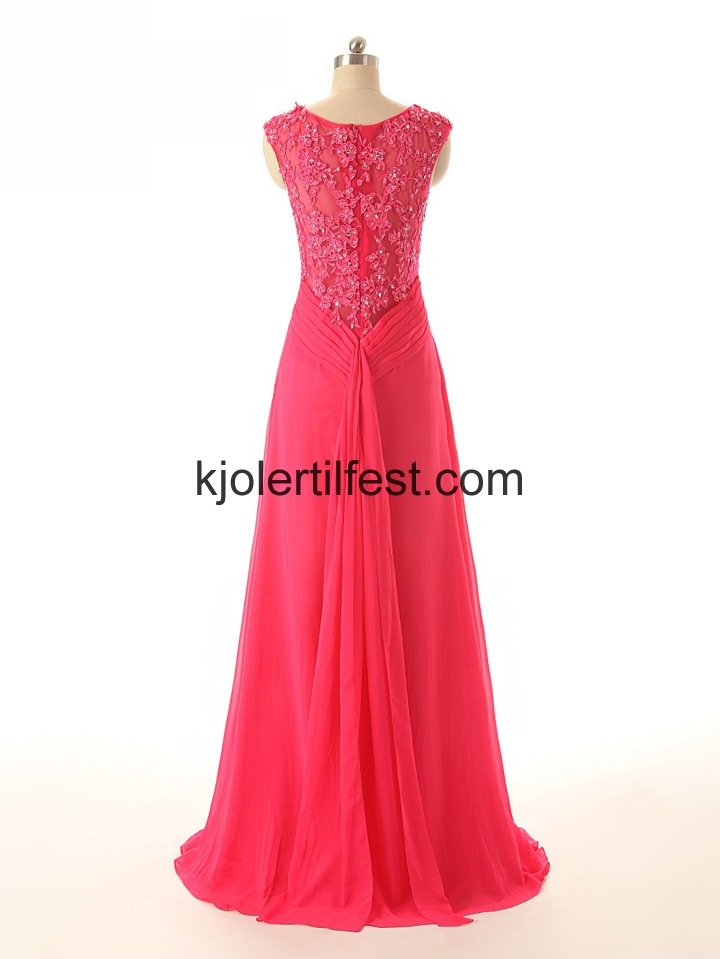A-Linje Scoop Rd Chiffon Selskapskjoler