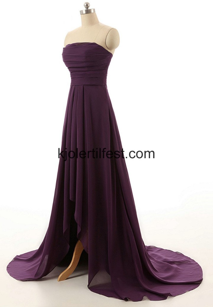 A-Linje Stroppels Drue Chiffon Selskapskjoler