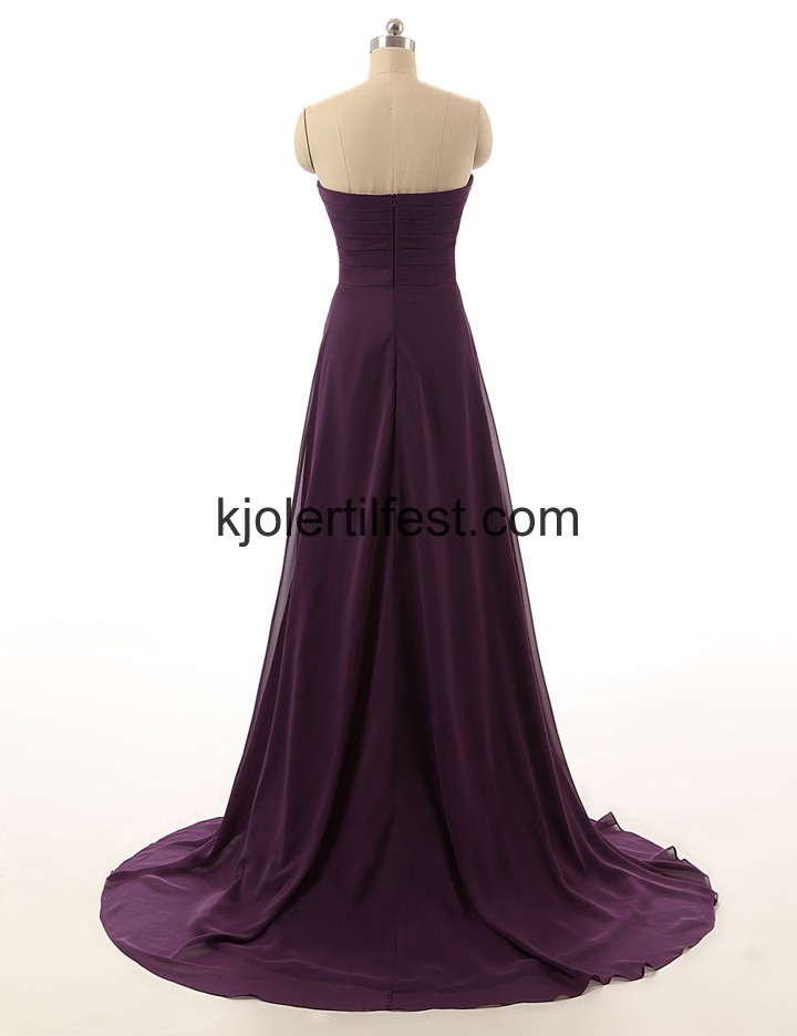 A-Linje Stroppels Drue Chiffon Selskapskjoler