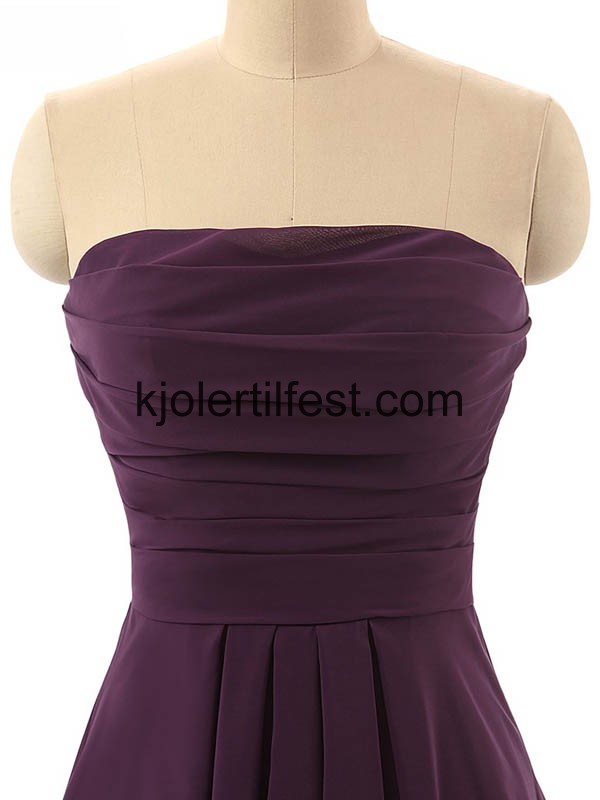 A-Linje Stroppels Drue Chiffon Selskapskjoler