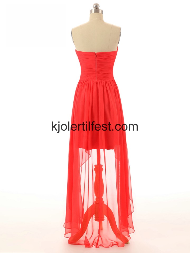 A-Linje Stroppels Rd Chiffon Ballkjoler