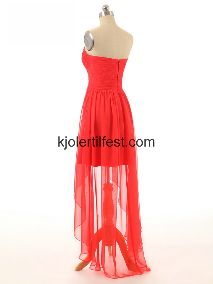 A-Linje Stroppels Rd Chiffon Selskapskjoler