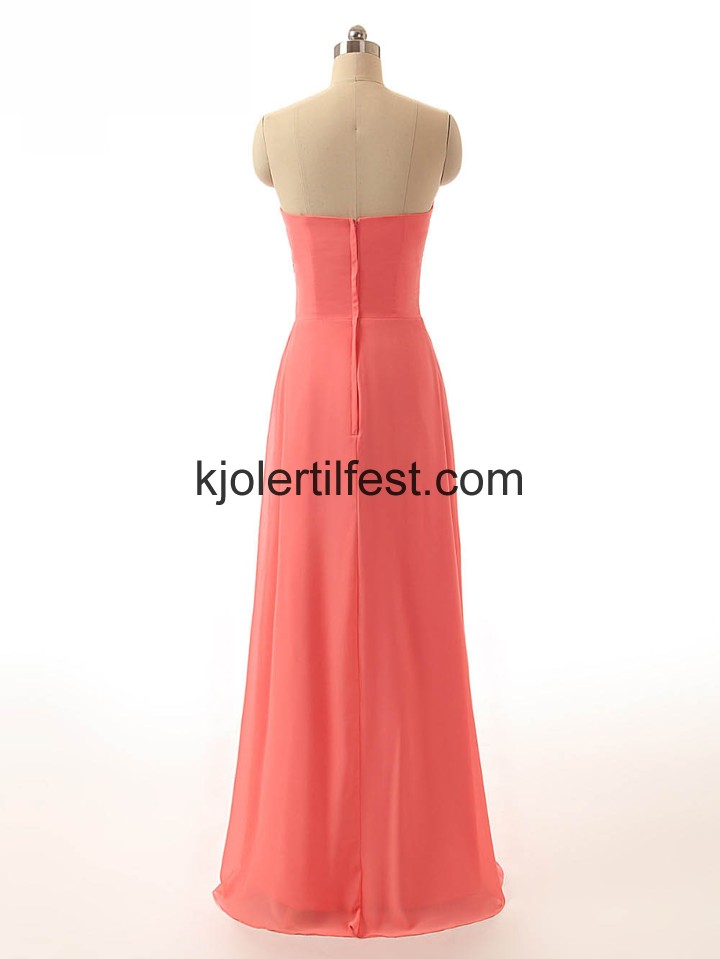 A-Linje Stroppels Vannmelon Chiffon Ballkjoler