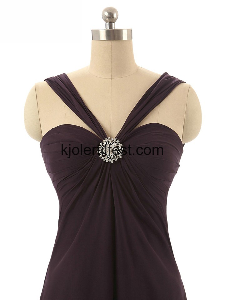 A-Linje Stropper Lange Svart Chiffon Selskapskjoler