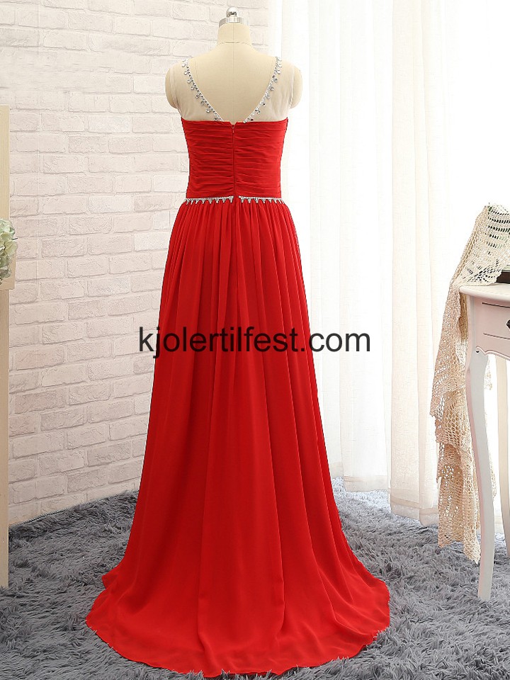 A-Linje Scoop Rd Chiffon Selskapskjoler