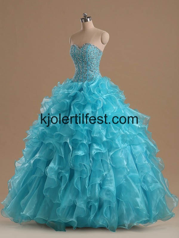 Bl Kjreste Organza Quinceanera Kjoler