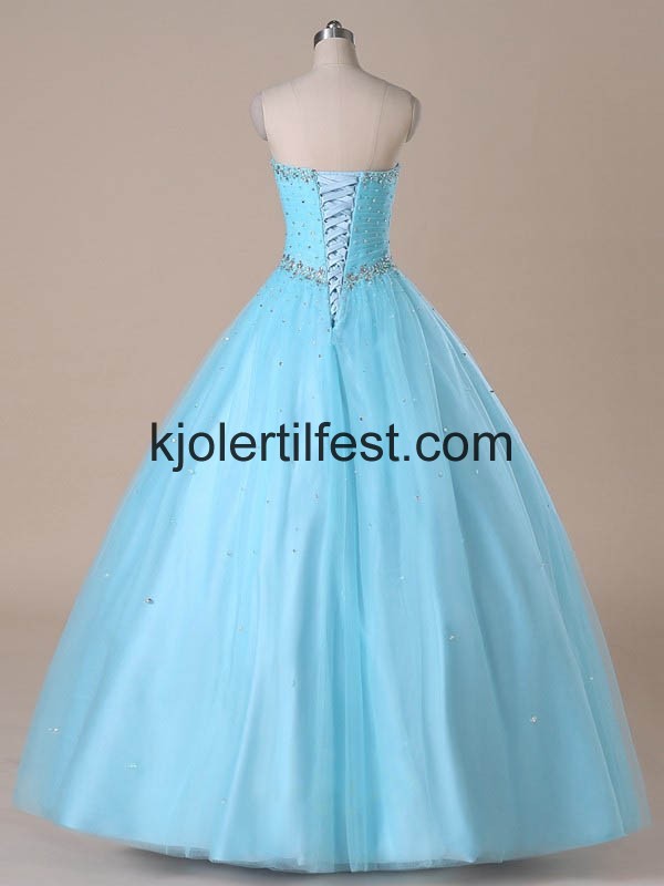 Bl Kjreste Tyll Quinceanera Kjoler