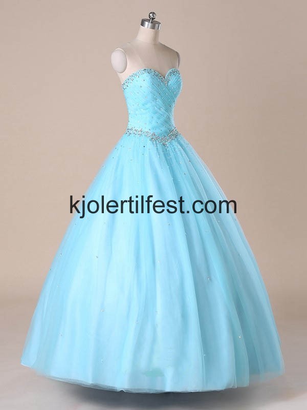 Bl Kjreste Tyll Quinceanera Kjoler
