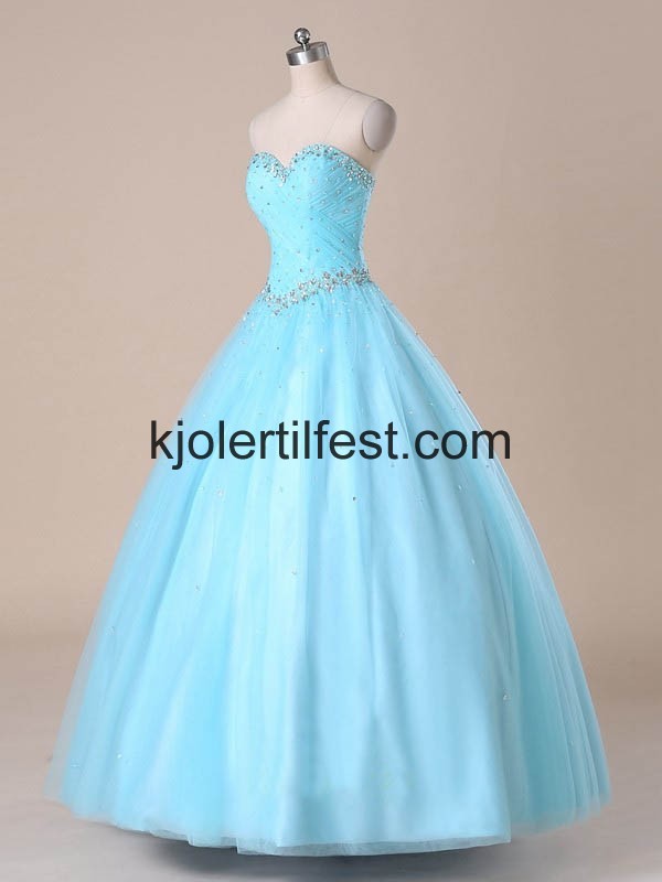 Bl Kjreste Tyll Quinceanera Kjoler