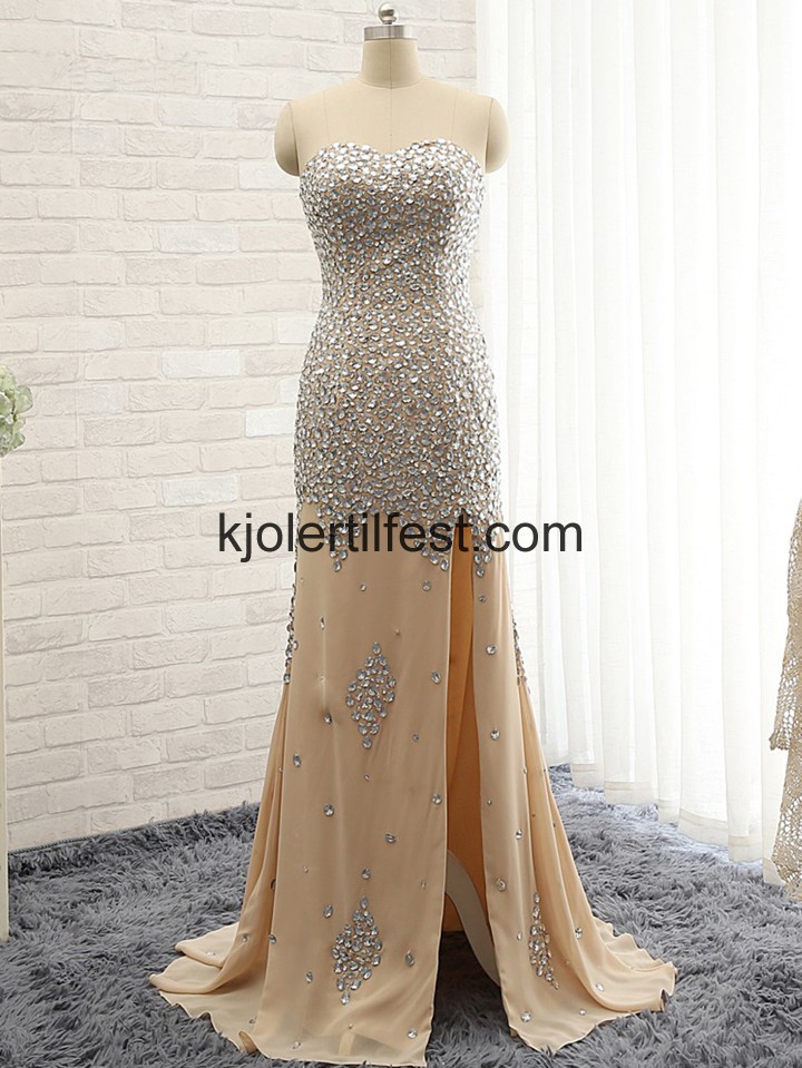 Champagne Skjede/Kolonne Kjreste Chiffon Ballkjoler