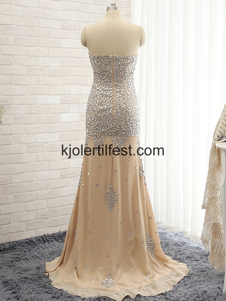 Champagne Skjede/Kolonne Kjreste Chiffon Ballkjoler