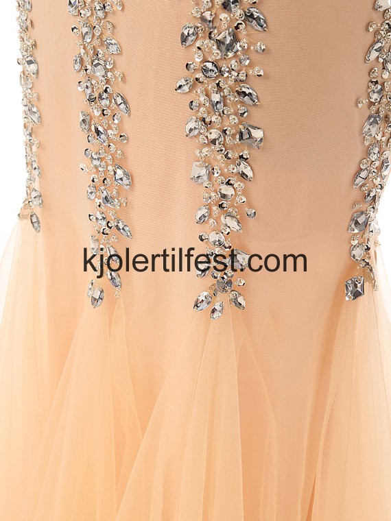 Champagne Perler Kjreste Organza Ballkjoler