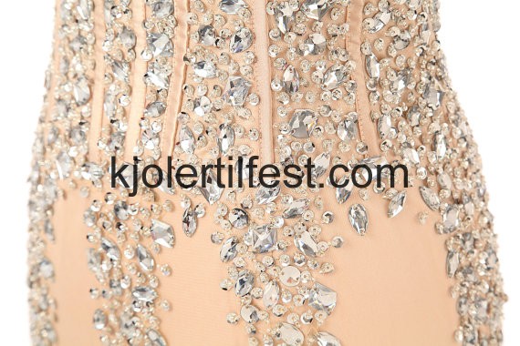 Champagne Perler Kjreste Organza Selskapskjoler