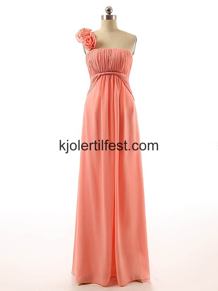 En-Skulder Chiffon Lange Brudepikekjoler