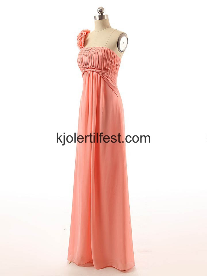 En-Skulder Chiffon Lange Brudepikekjoler