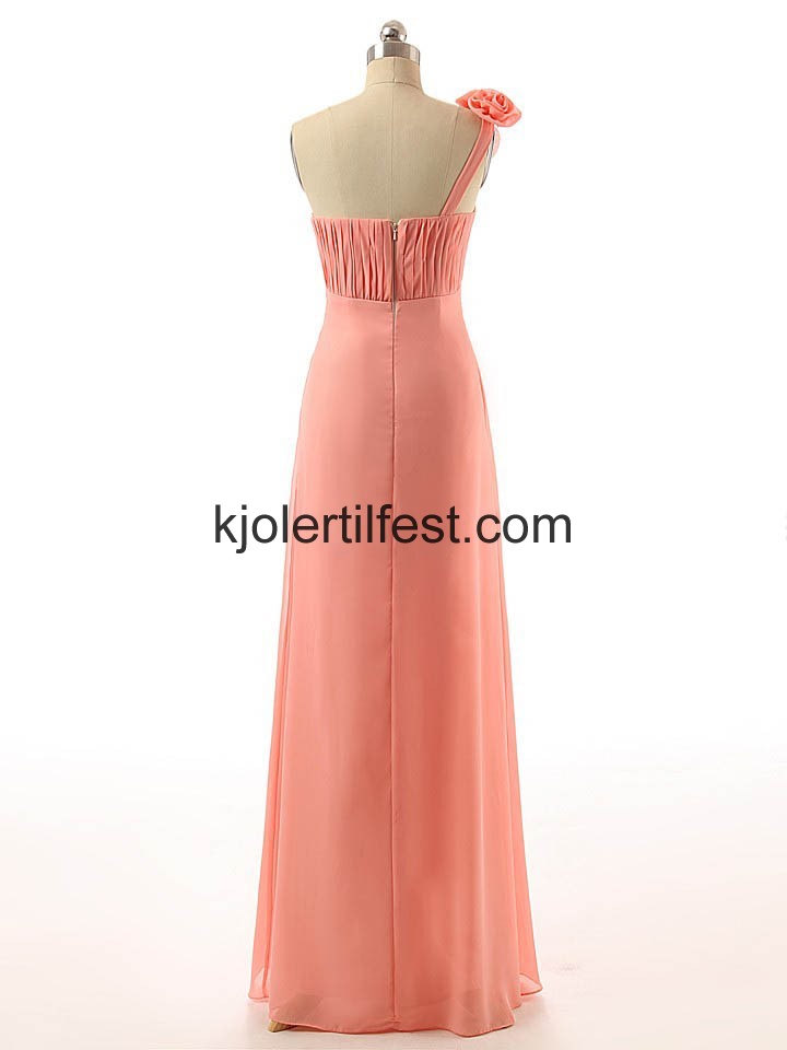 En-Skulder Chiffon Lange Brudepikekjoler