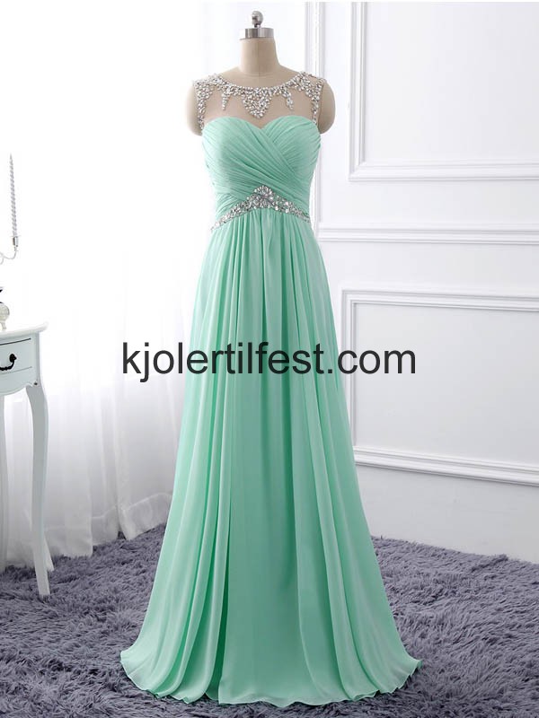 Mint Perler Lange Chiffon Ballkjoler