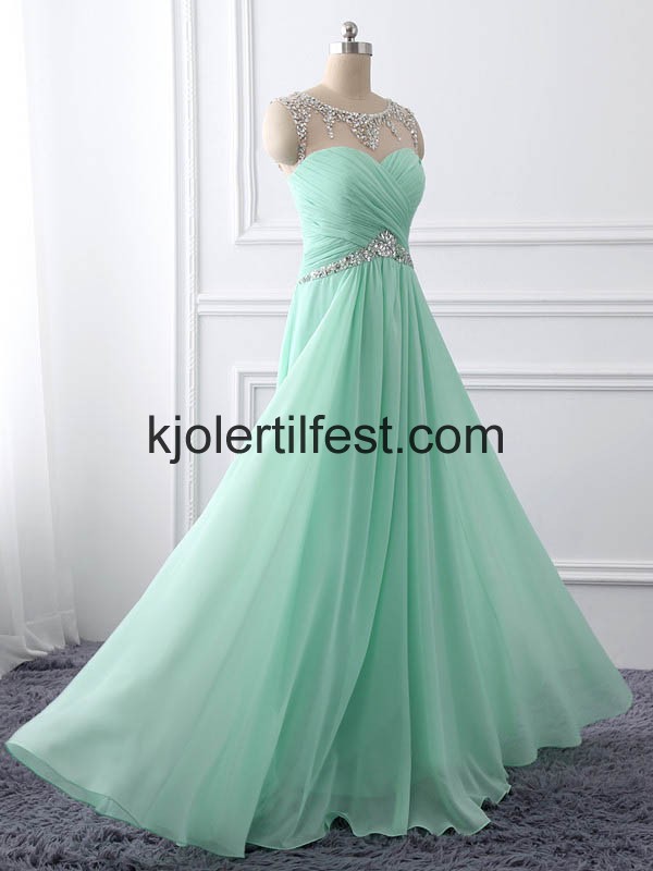 Mint Perler Lange Chiffon Selskapskjoler