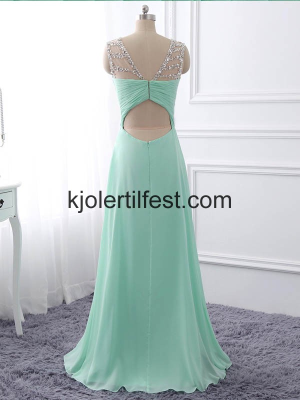 Mint Perler Lange Chiffon Selskapskjoler
