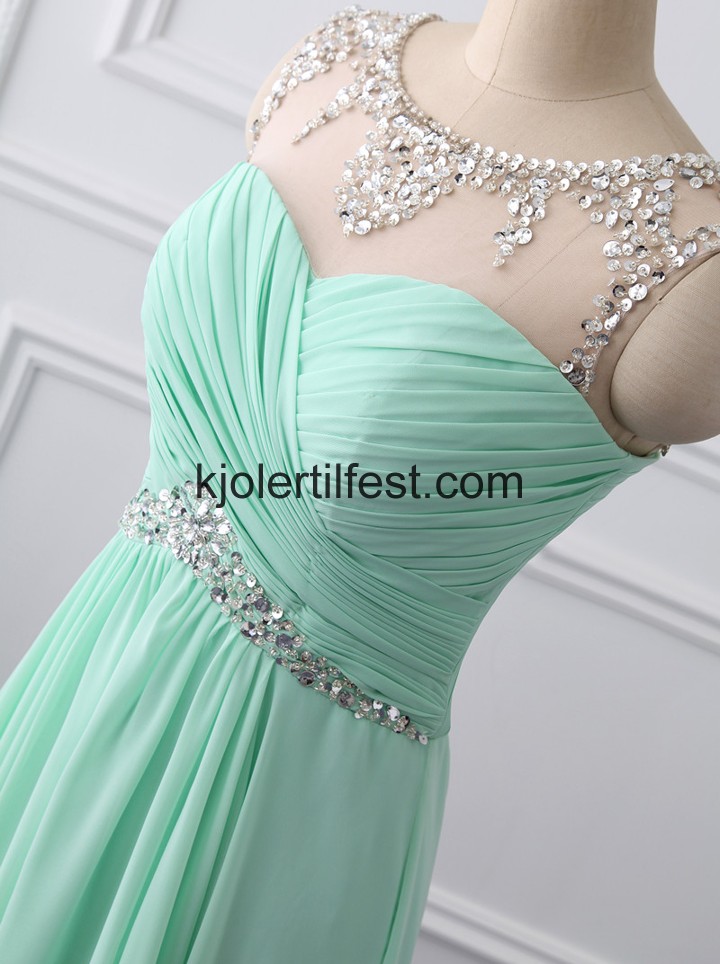 Mint Perler Lange Chiffon Selskapskjoler