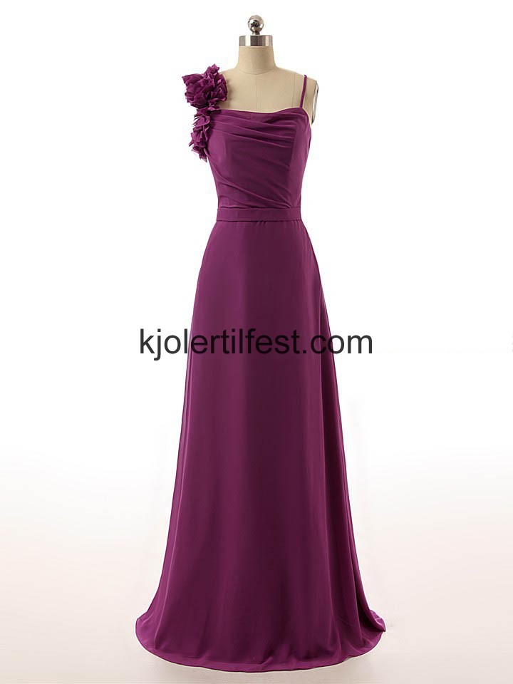 Stropper A-Linje Chiffon Lange Ballkjoler