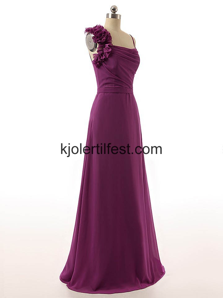 Stropper A-Linje Chiffon Lange Ballkjoler