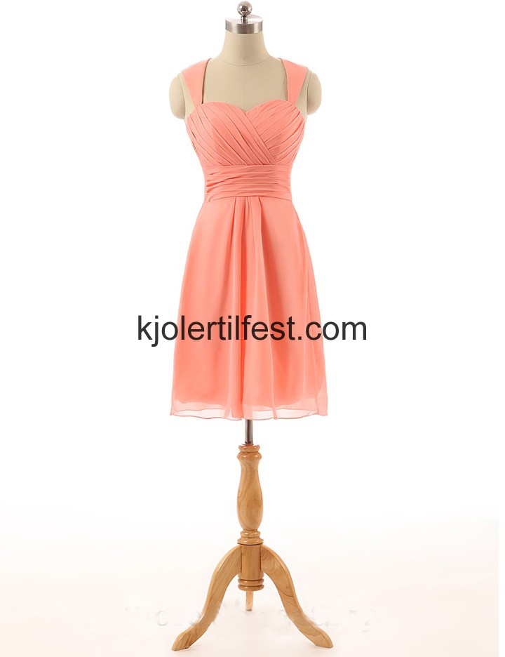 Stropper Kne-lengde Chiffon Brudepikekjoler