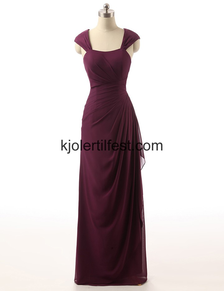 Drue Stropper Lange Chiffon Selskapskjoler