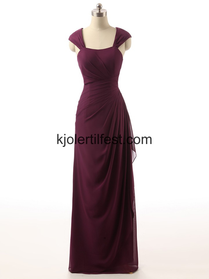 Drue Stropper Lange Chiffon Selskapskjoler