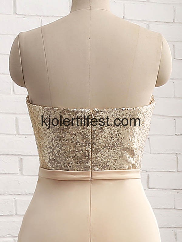 Champagne Havfrue Lange Chiffon Selskapskjoler
