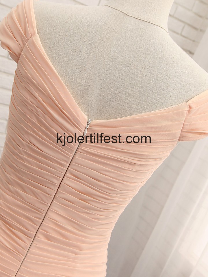 Champagne Havfrue Lange Chiffon Ballkjoler