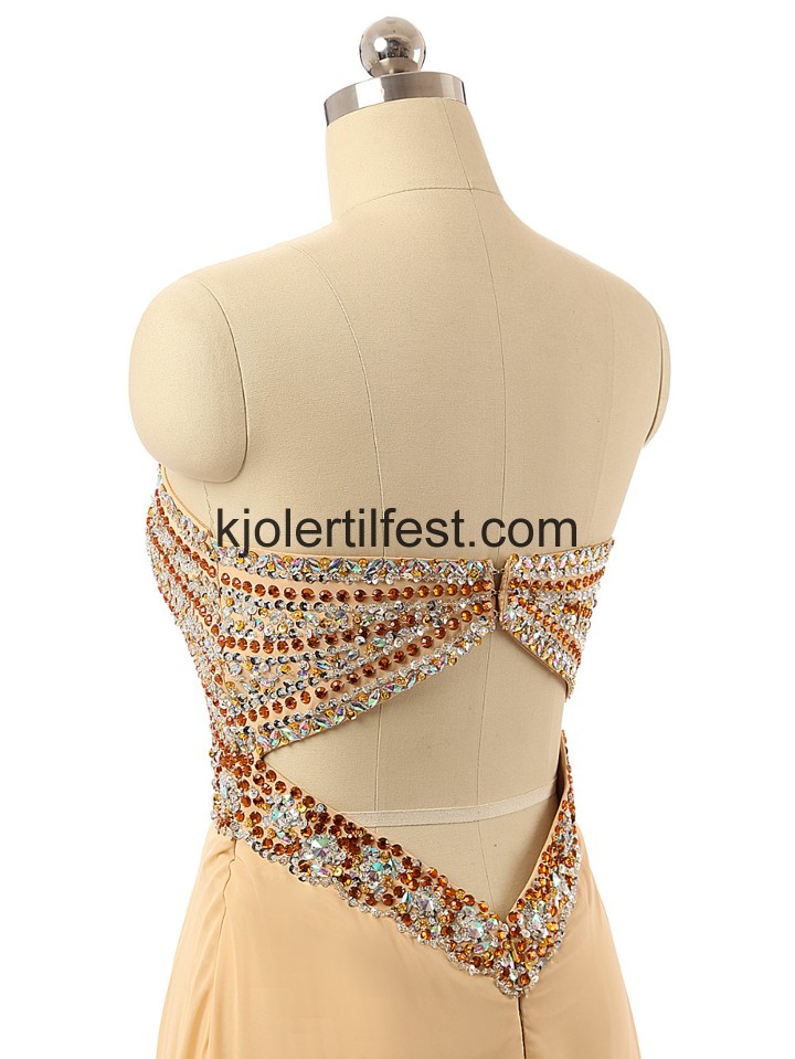 Champagne Kjreste Perler Chiffon Ballkjoler