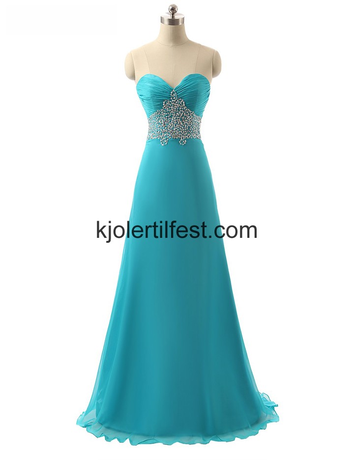 Lange Kjreste Bl Chiffon Ballkjoler