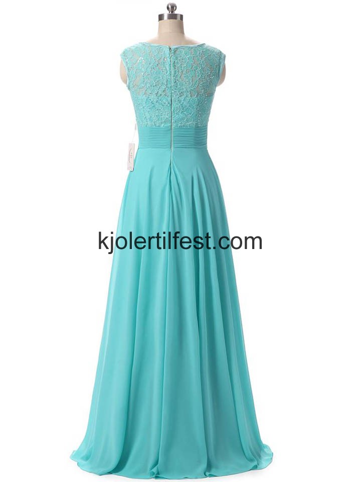 Bl Lange Scoop A-Linje Chiffon Selskapskjoler