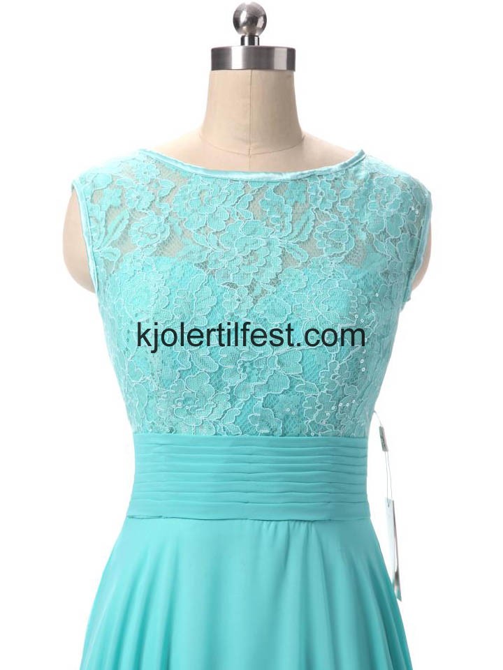 Bl Lange Scoop A-Linje Chiffon Selskapskjoler
