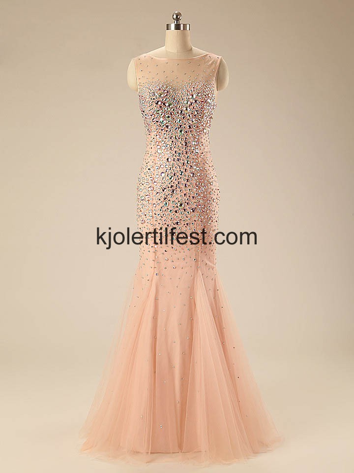 Lange Scoop A-Linje Perler Organza Ballkjoler
