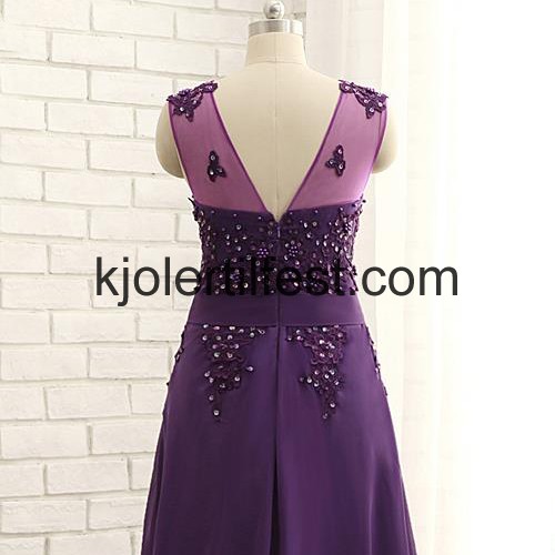 Lilla Perler Lange Chiffon Selskapskjoler