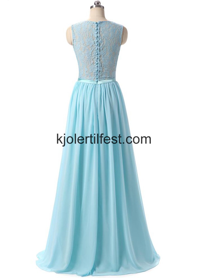 Bl V-hals Lange A-Linje Chiffon Brudepikekjoler