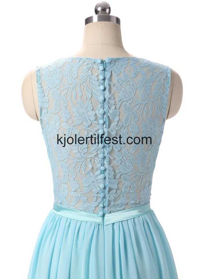 Bl V-hals Lange A-Linje Chiffon Brudepikekjoler