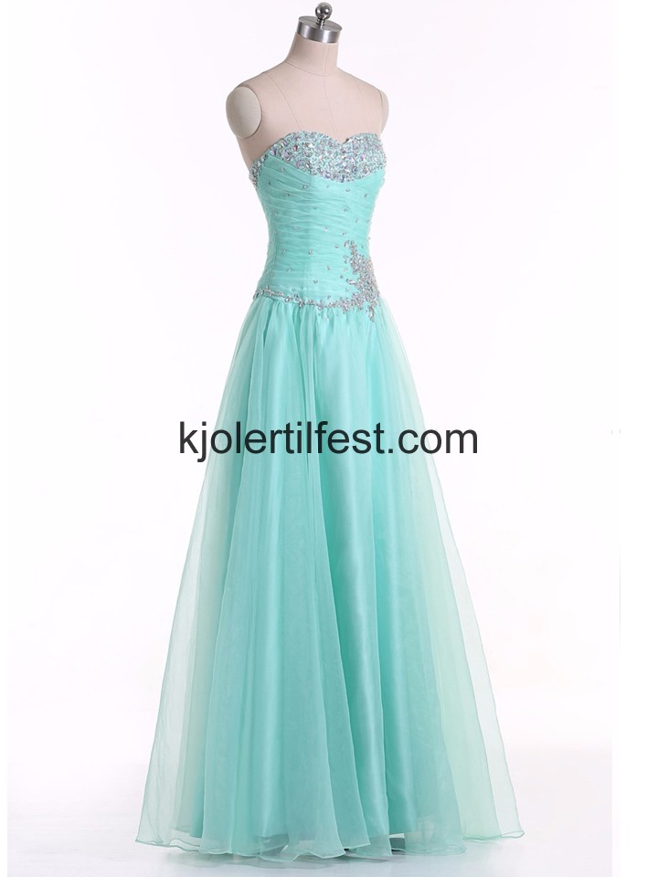 Mint Lange Perler Chiffon Selskapskjoler