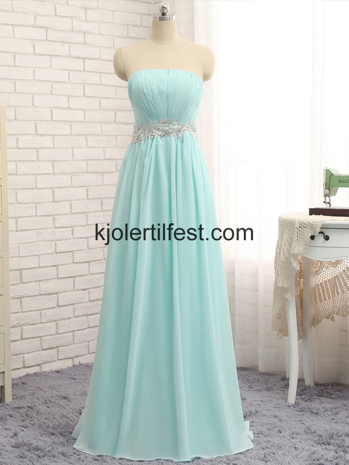 Mint Stroppels Perler Lange Chiffon Selskapskjoler