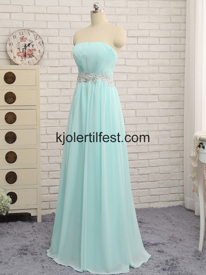 Mint Stroppels Perler Lange Chiffon Selskapskjoler