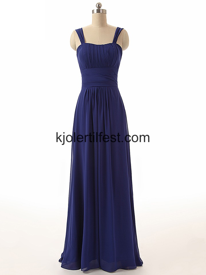 Mrk Kongebl Stropper Lange Chiffon Brudepikekjoler