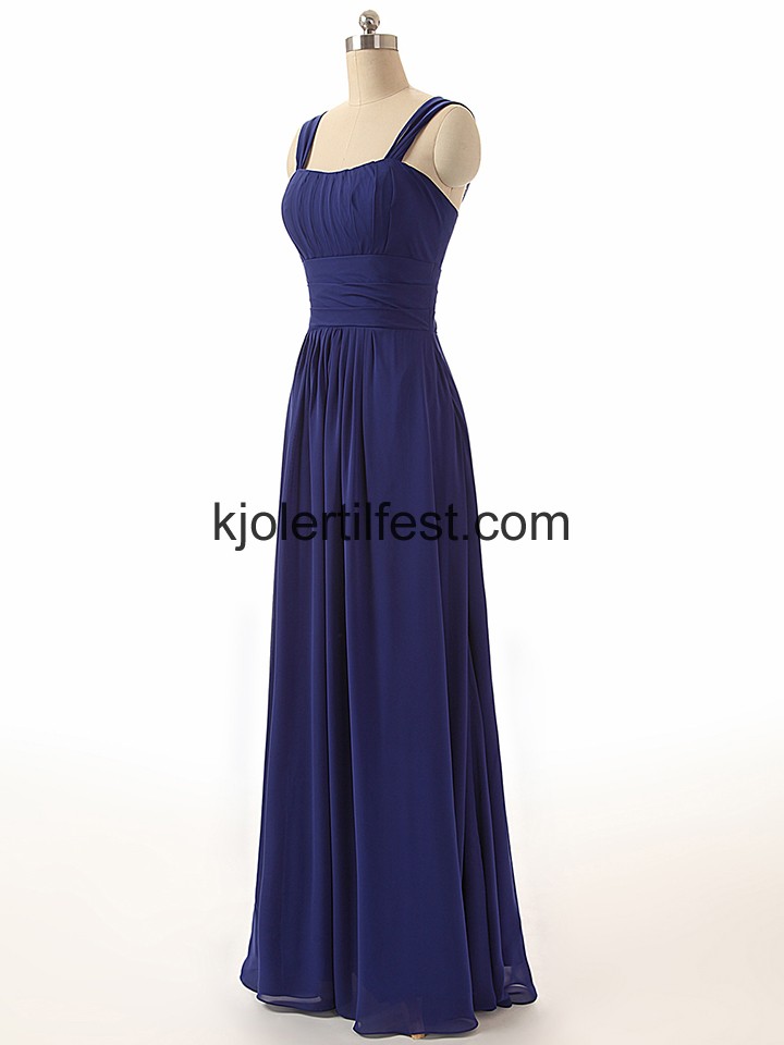 Mrk Kongebl Stropper Lange Chiffon Selskapskjoler