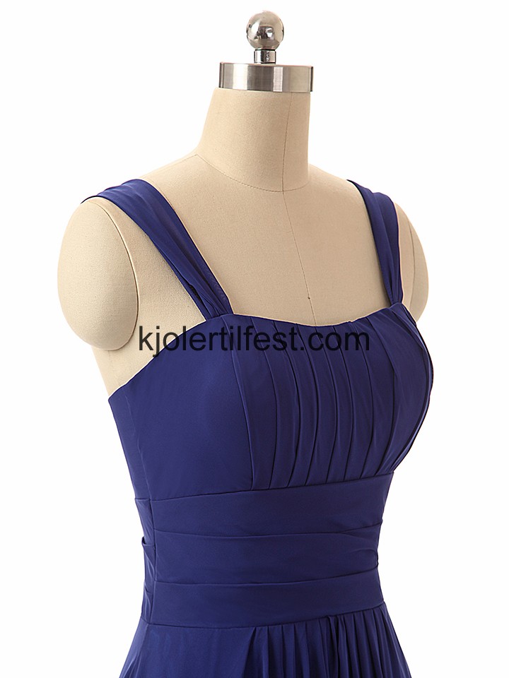 Mrk Kongebl Stropper Lange Chiffon Selskapskjoler