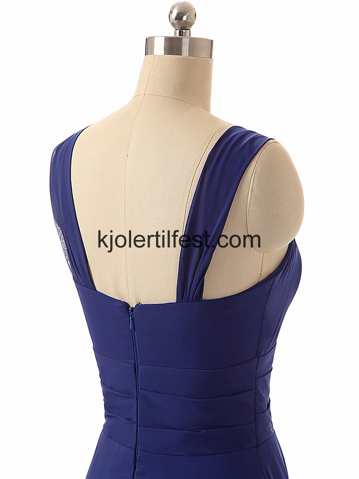 Mrk Kongebl Stropper Lange Chiffon Selskapskjoler