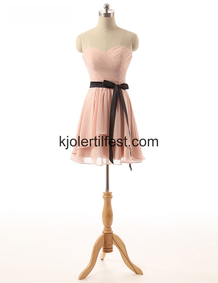 Perle Rosa Kort Chiffon Brudepikekjoler