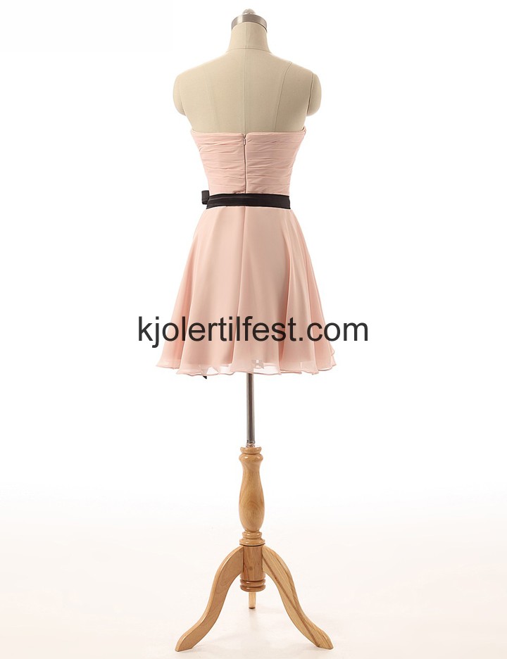 Perle Rosa Kort Chiffon Brudepikekjoler