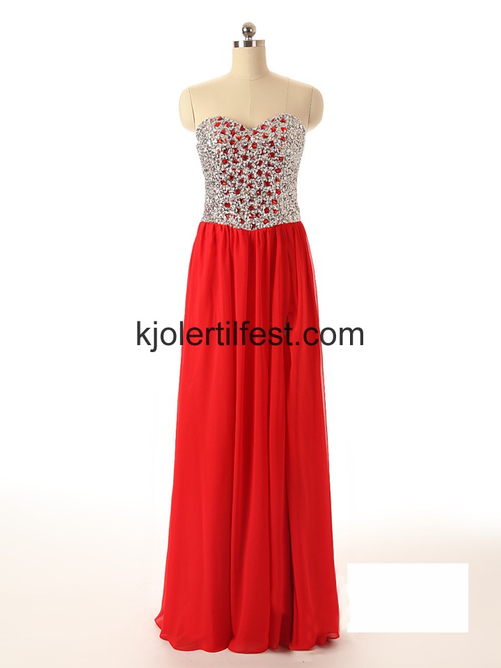Rd Kjreste Lange Chiffon Ballkjoler