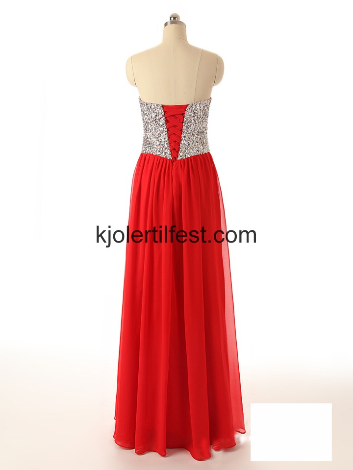 Rd Kjreste Lange Chiffon Ballkjoler